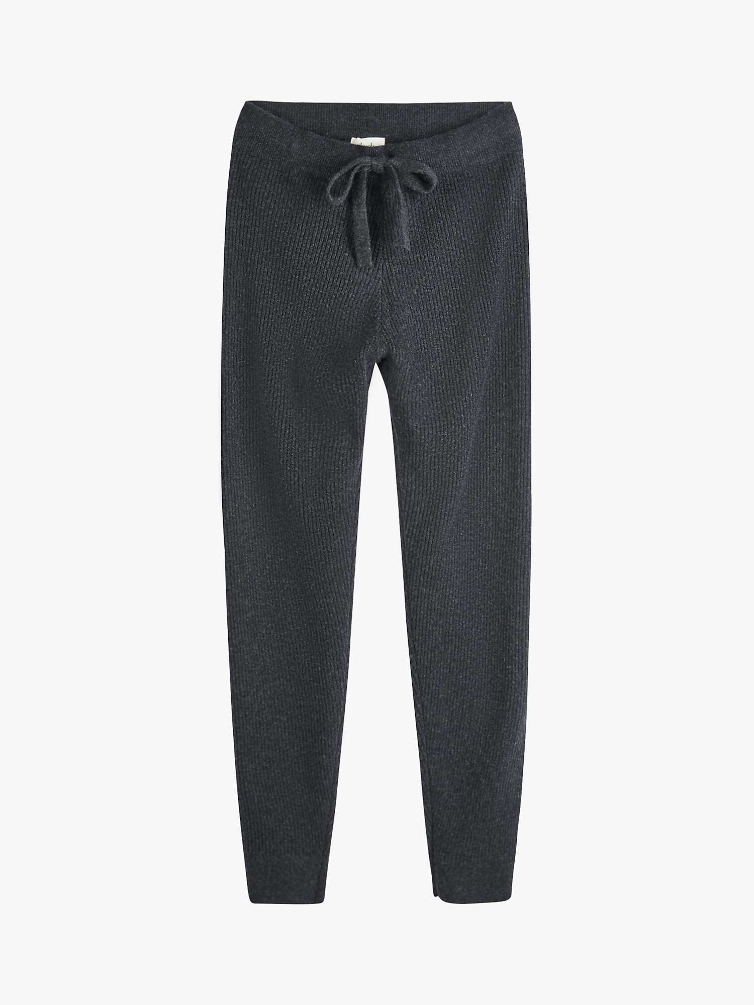 Buy HUSH Mae Cashmere Ribbed Joggers, Charcoal Online at johnlewis.com