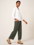 White Stuff Harper Wide Leg Trousers, Dark Green