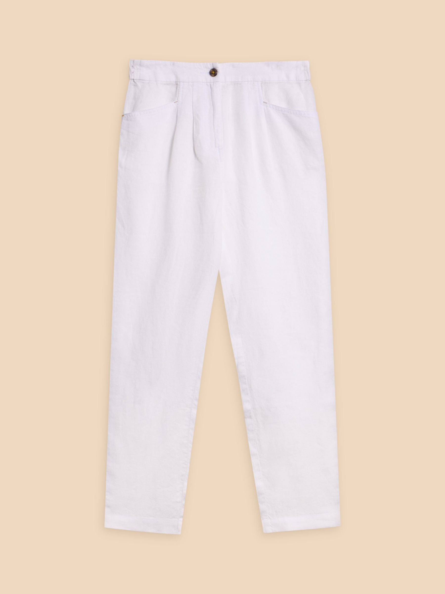 White Stuff Rowena Linen Trousers, White at John Lewis & Partners