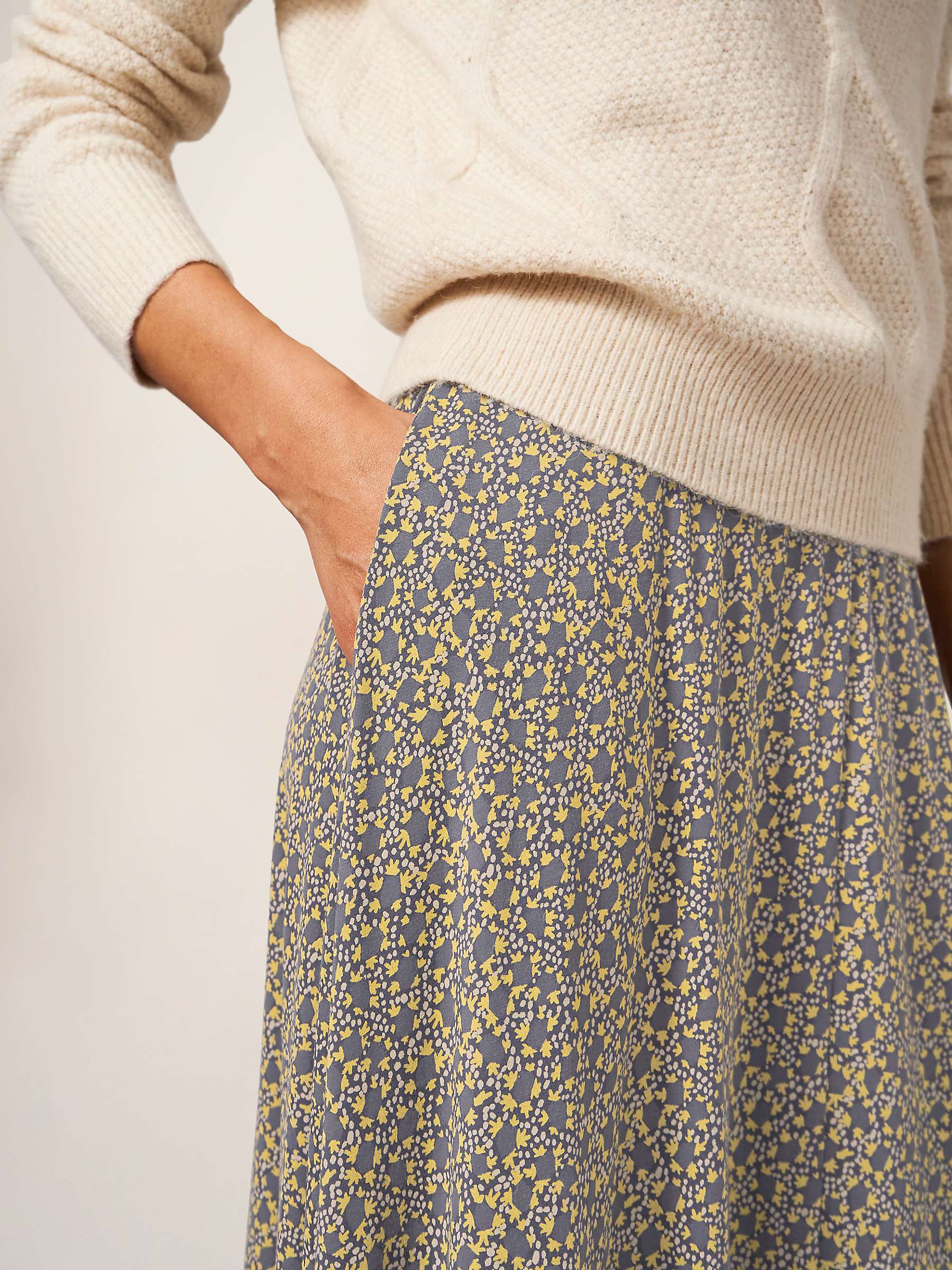 Buy White Stuff Jada Floral Maxi Skirt, Grey Multi Online at johnlewis.com