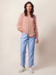 White Stuff Rowena Linen Trousers, Chambray Blue