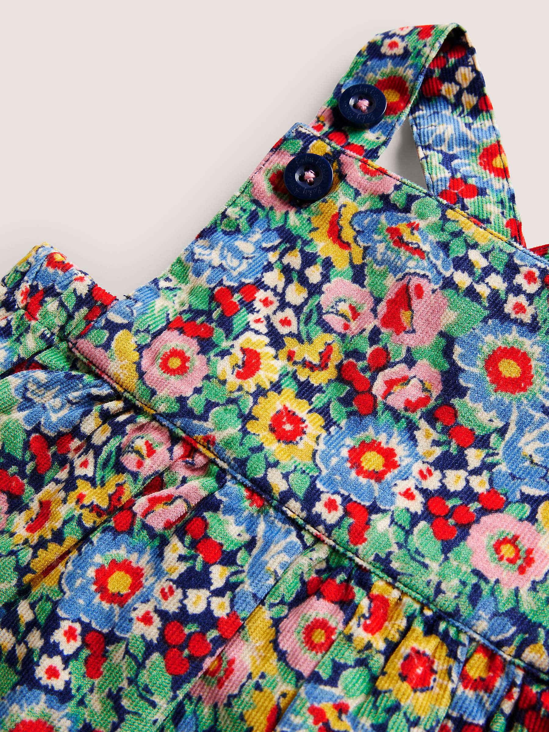 Mini Boden Baby Floral Corduroy Dungarees, Multi at John Lewis & Partners