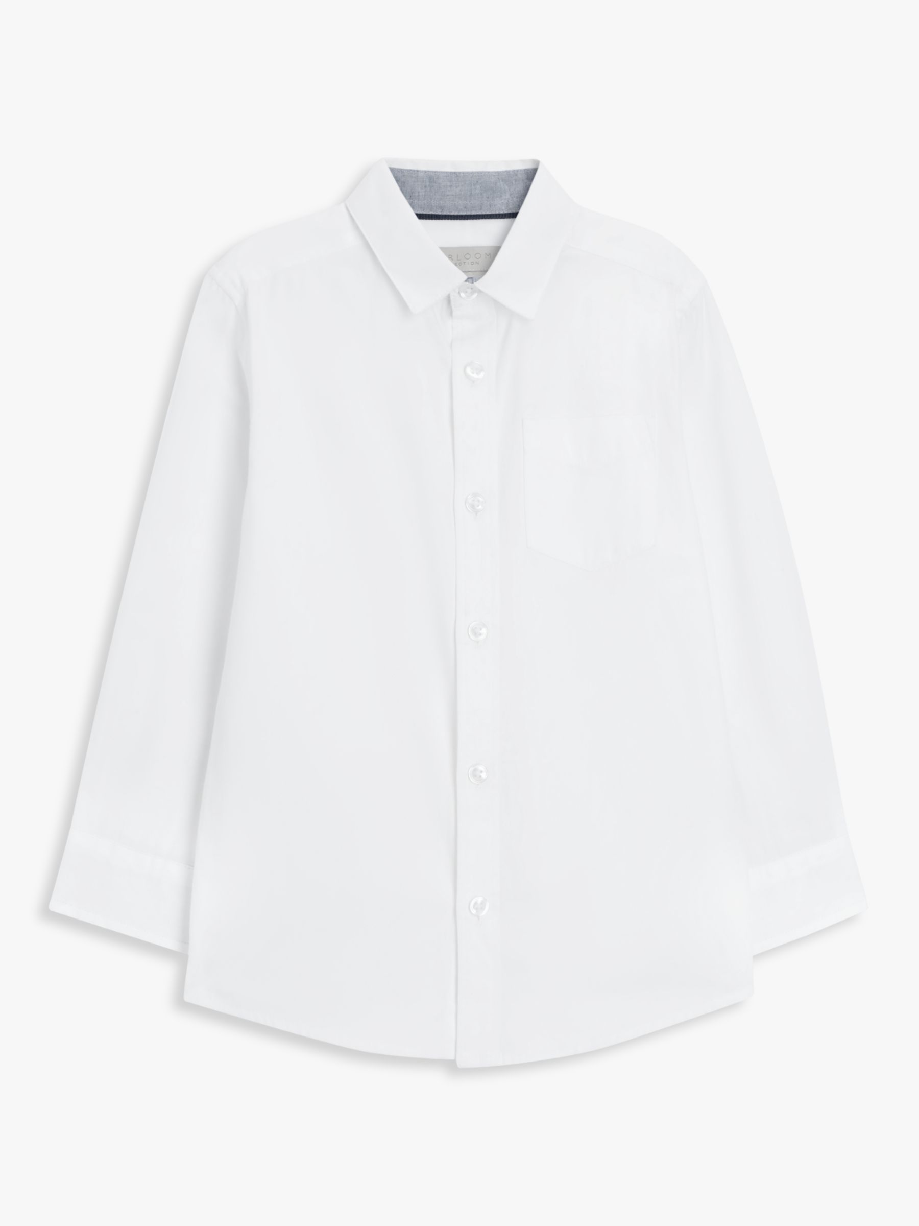John Lewis Heirloom Collection Textured Cotton Long Sleeve Shirt, White ...