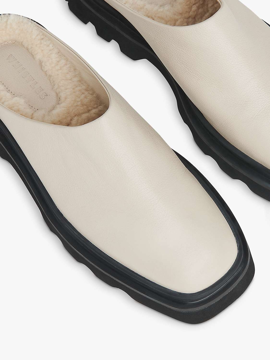 Buy Whistles Lanie Shearling Lined Mules, Ivory Online at johnlewis.com