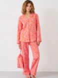 HUSH Liv Leopard Print Shirt Pyjama Set, Pink