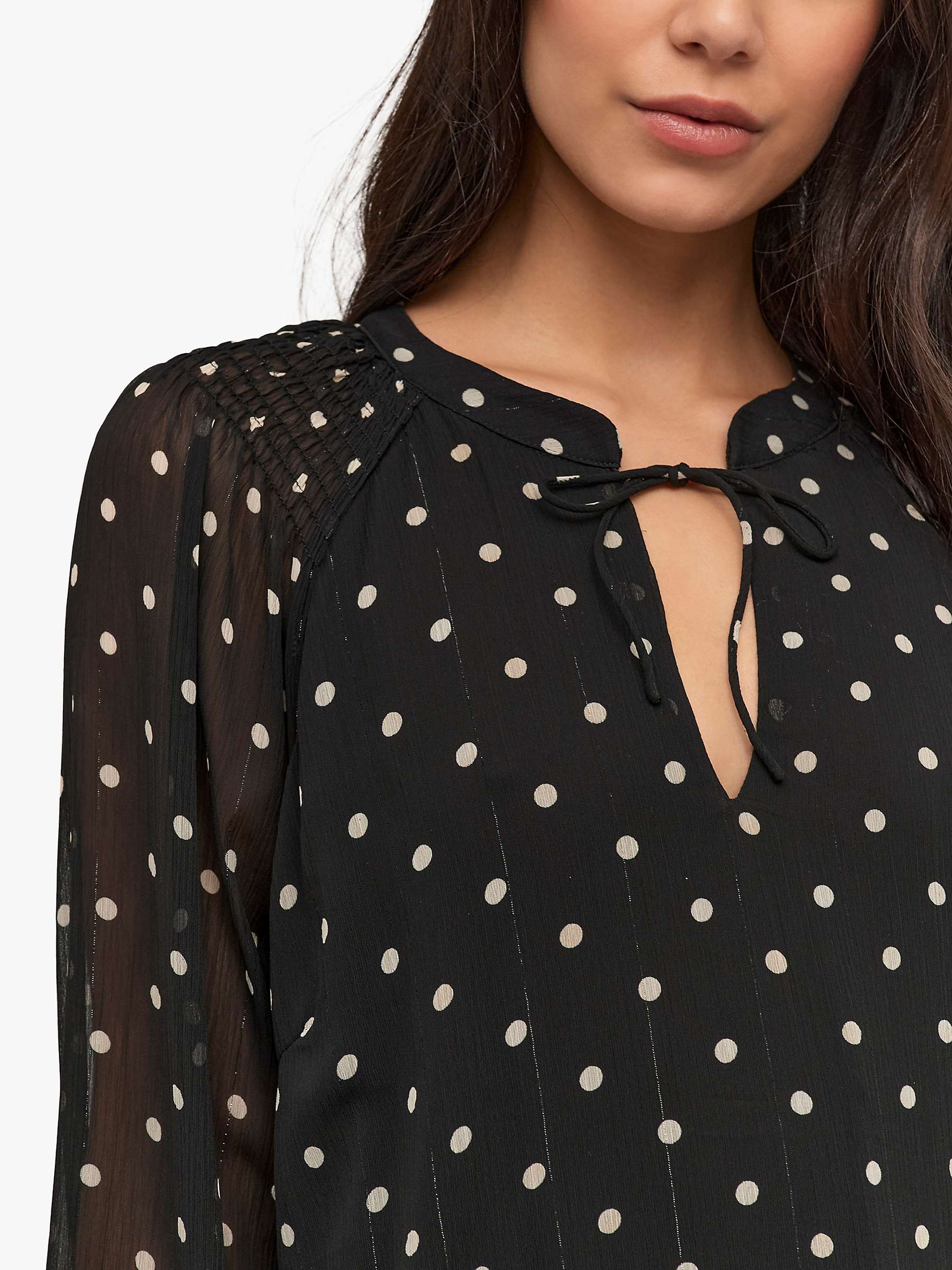 Buy KAFFE Simi A-Line Polka Dot Dress, Black/Sand Online at johnlewis.com