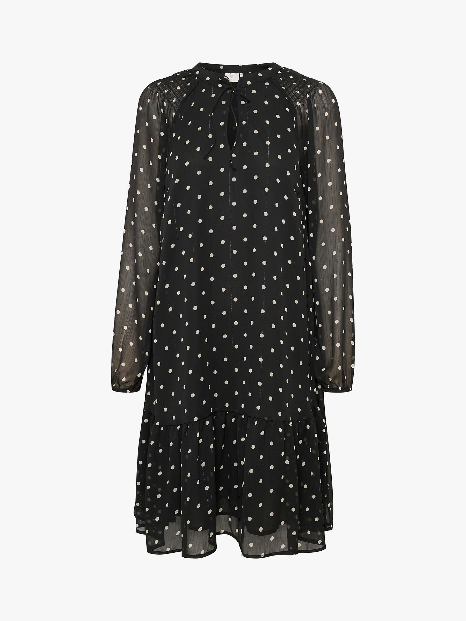 Buy KAFFE Simi A-Line Polka Dot Dress, Black/Sand Online at johnlewis.com