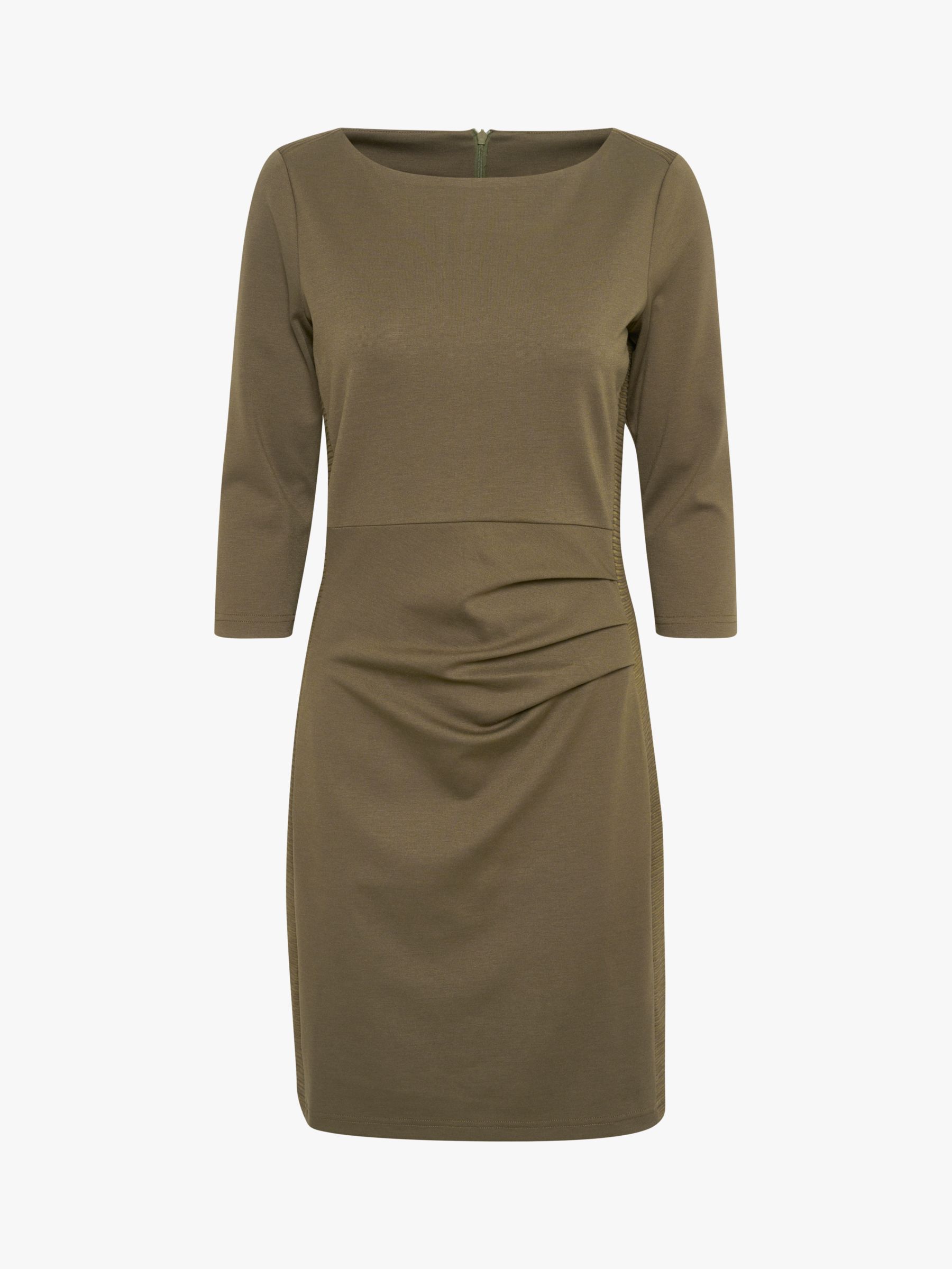 Buy KAFFE Sara Ruched Detail Dress, Canteen Online at johnlewis.com