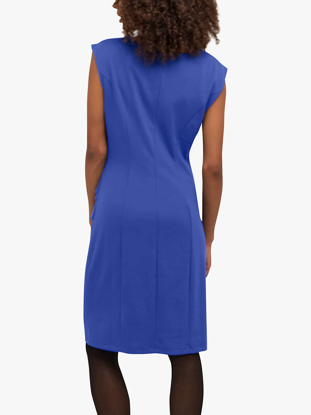 KAFFE India Sleeveless Ruched Fitted Dress, Mazarine Blue