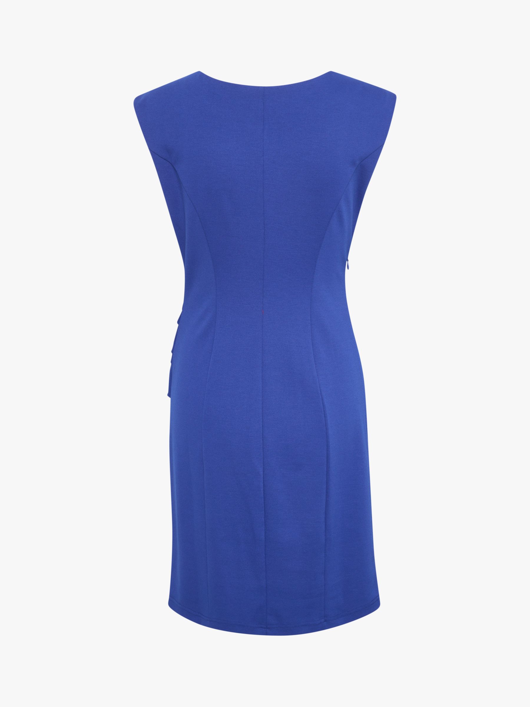 KAFFE India Sleeveless Ruched Fitted Dress, Mazarine Blue at John Lewis ...