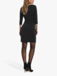 KAFFE India V-Neck Shift Dress, Deep Black