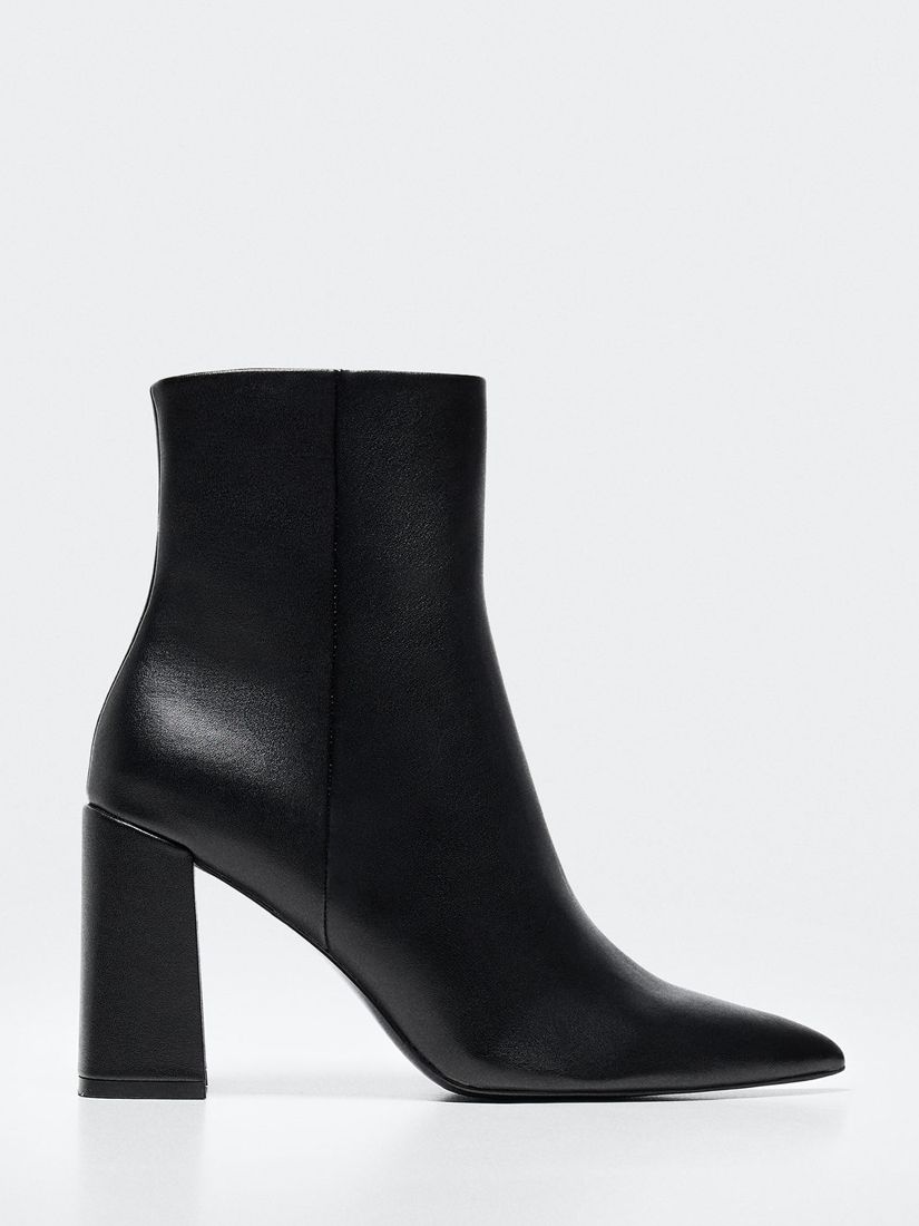 Mango Giro Faux-Leather Block Heel Ankle Boots