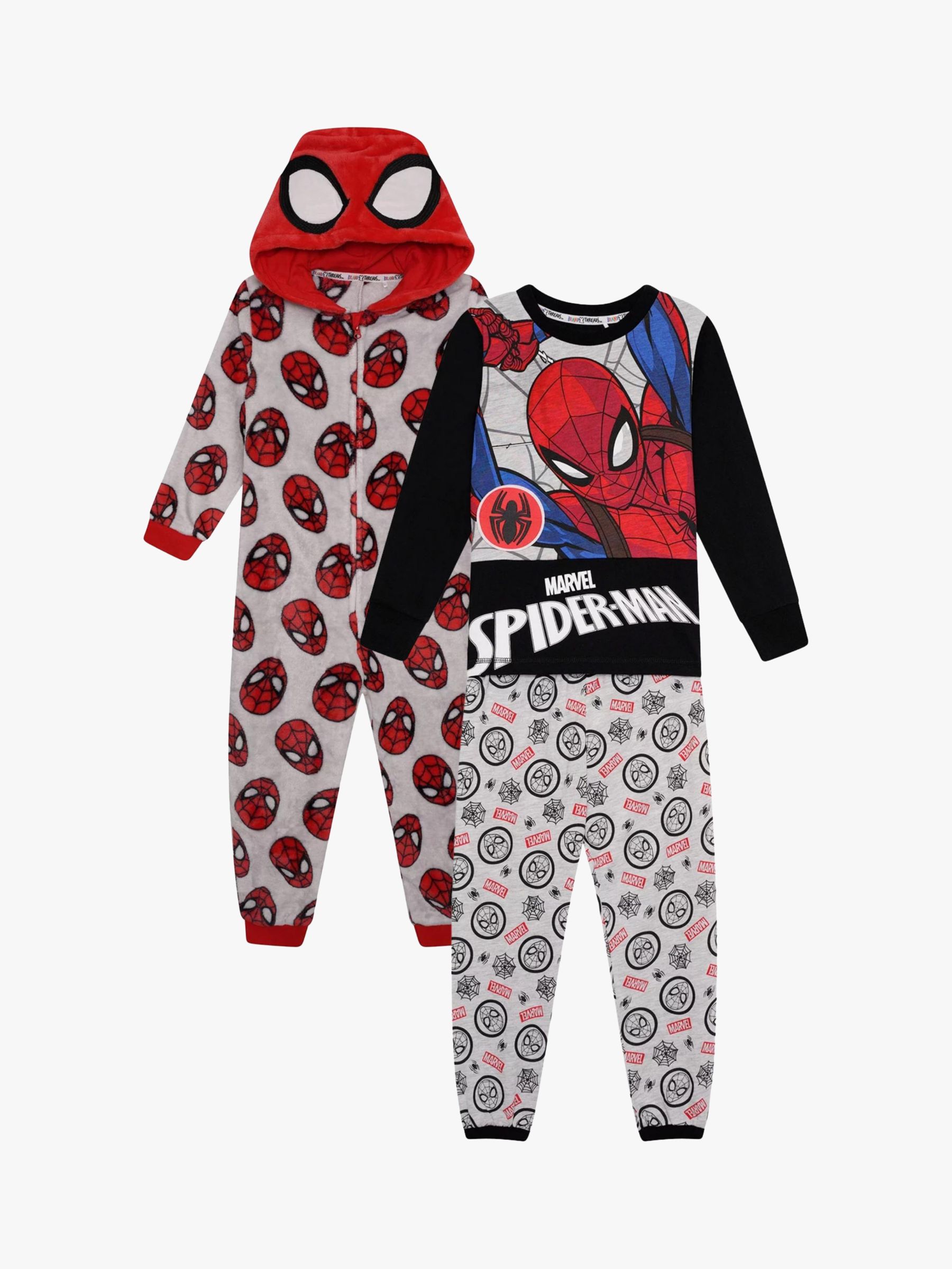 Brand Threads Kids' Spiderman Onesie And Pyjama Set, Red