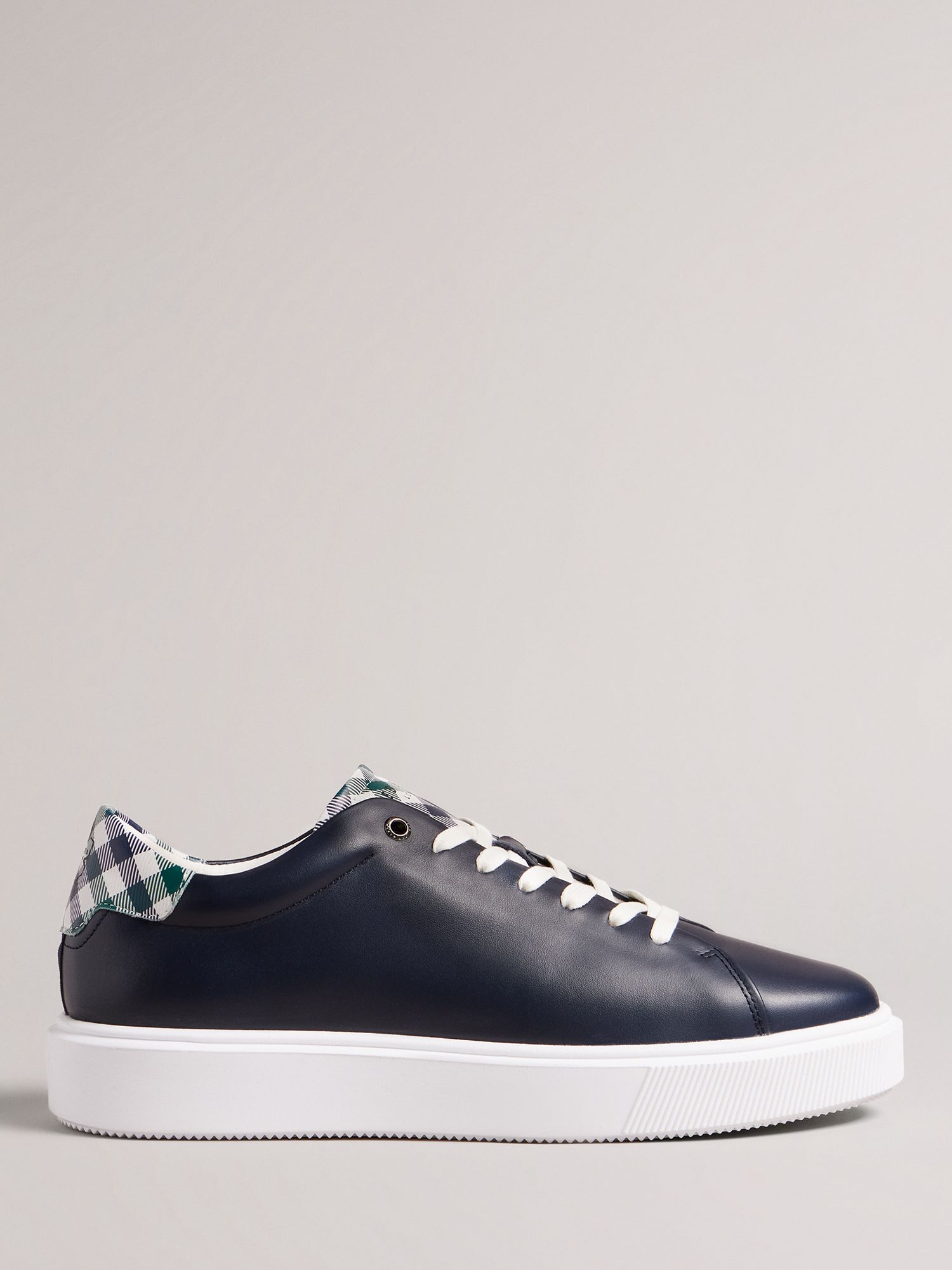 Ted Baker Breyonn House Check Leather Trainers, Navy
