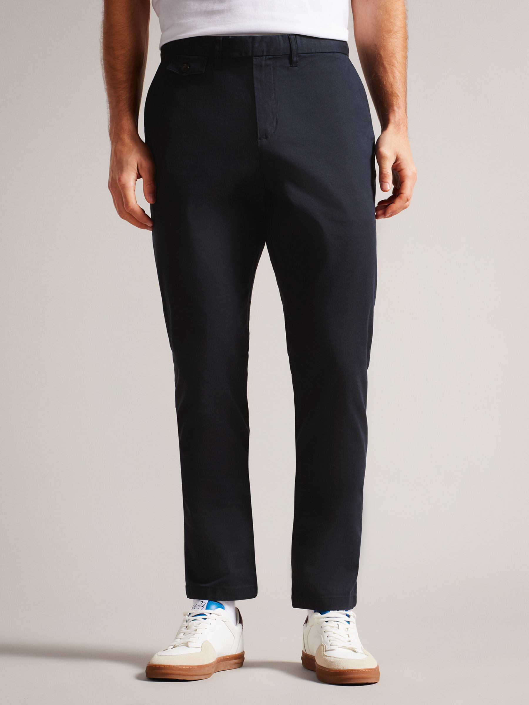 Ted Baker Haydae Slim Fit Textured Chinos, Navy at John Lewis & Partners