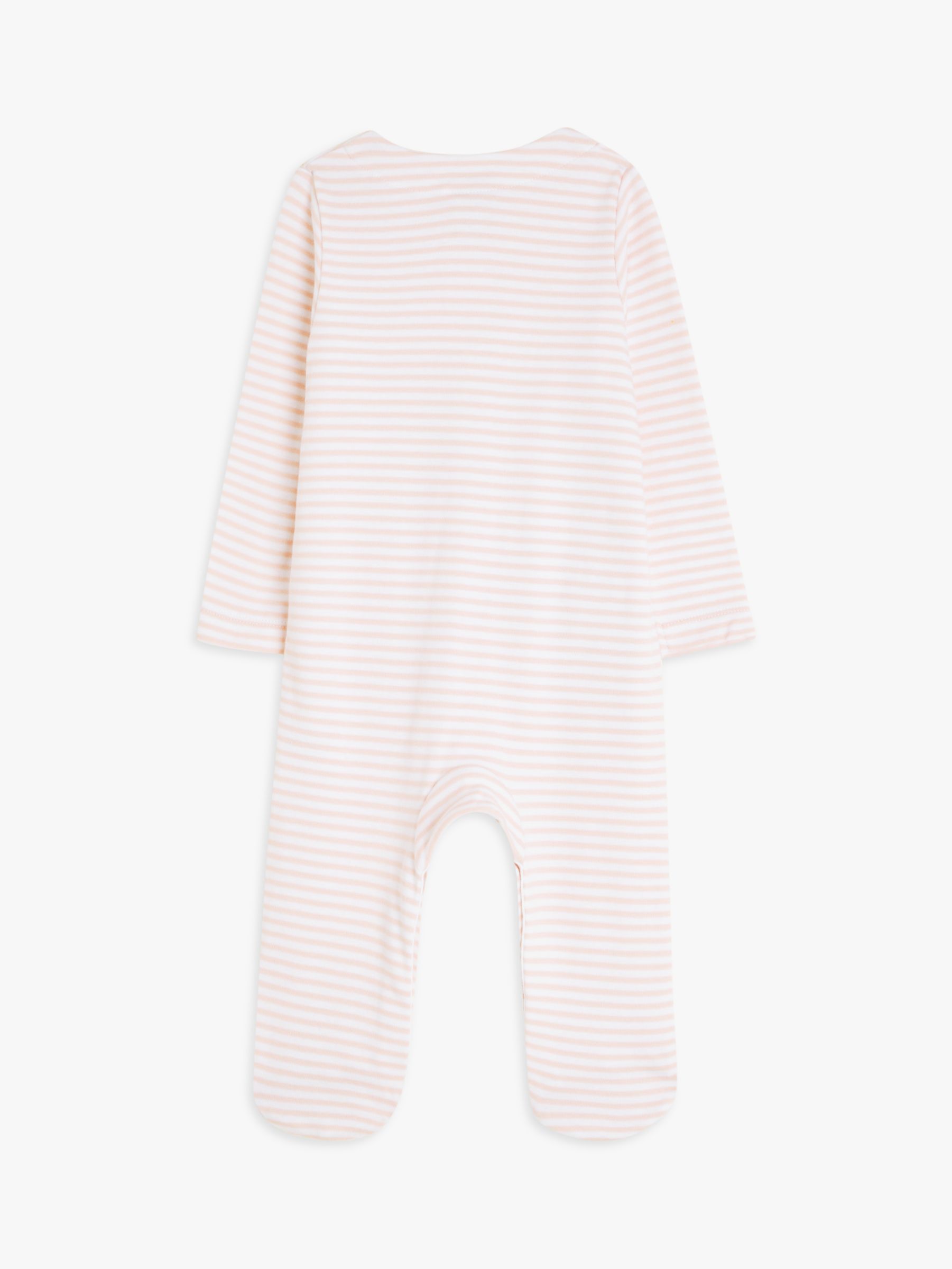 John Lewis Baby Elephant Stripe Bodysuit, Pink/Multi at John Lewis ...