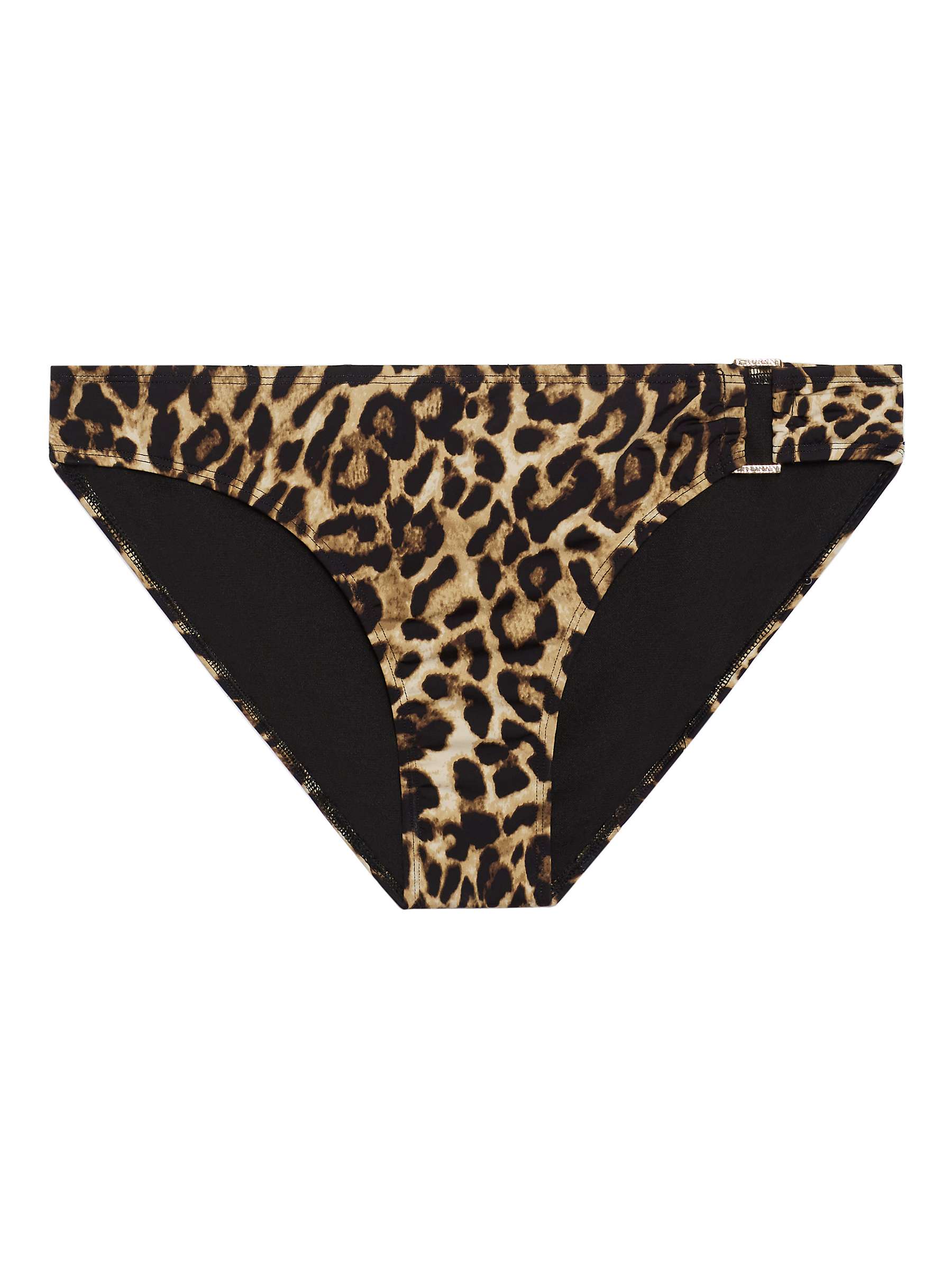 Buy Lauren Ralph Lauren Leopard Print Ring Hipster Bikini Bottoms, Brown Online at johnlewis.com