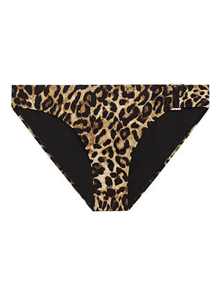 Lauren Ralph Lauren Leopard Print Ring Hipster Bikini Bottoms, Brown
