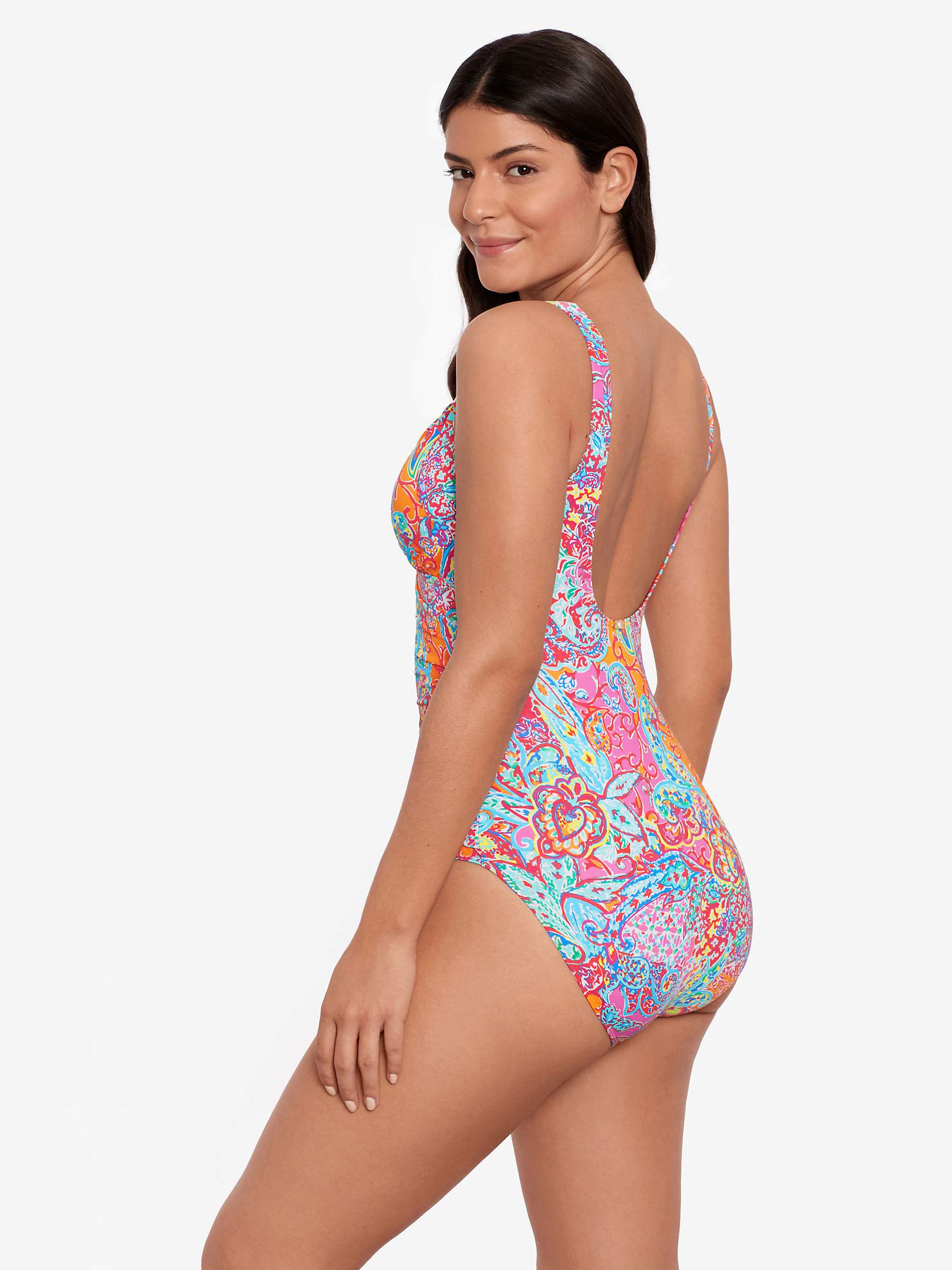 Buy Lauren Ralph Lauren Patchwork Surplice Swimsuit, Multi Online at johnlewis.com