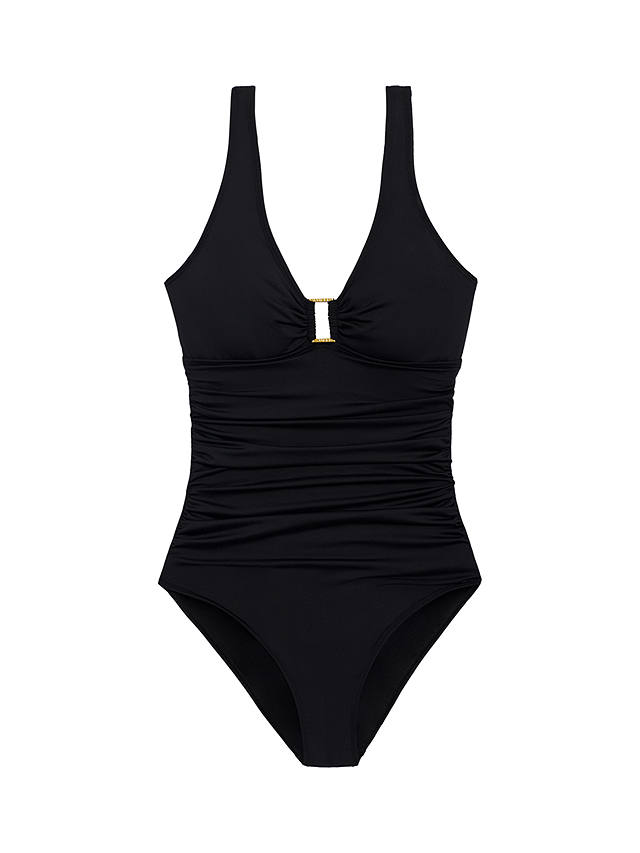 Lauren Ralph Lauren Ring Front Underwired Shaping Swimsuit, Black