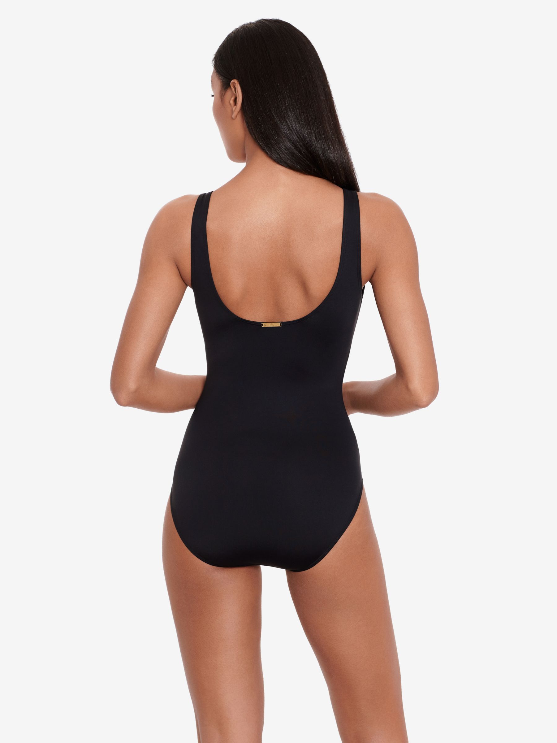 Lauren Ralph Lauren Ring Front Underwired Shaping Swimsuit, Black, 8