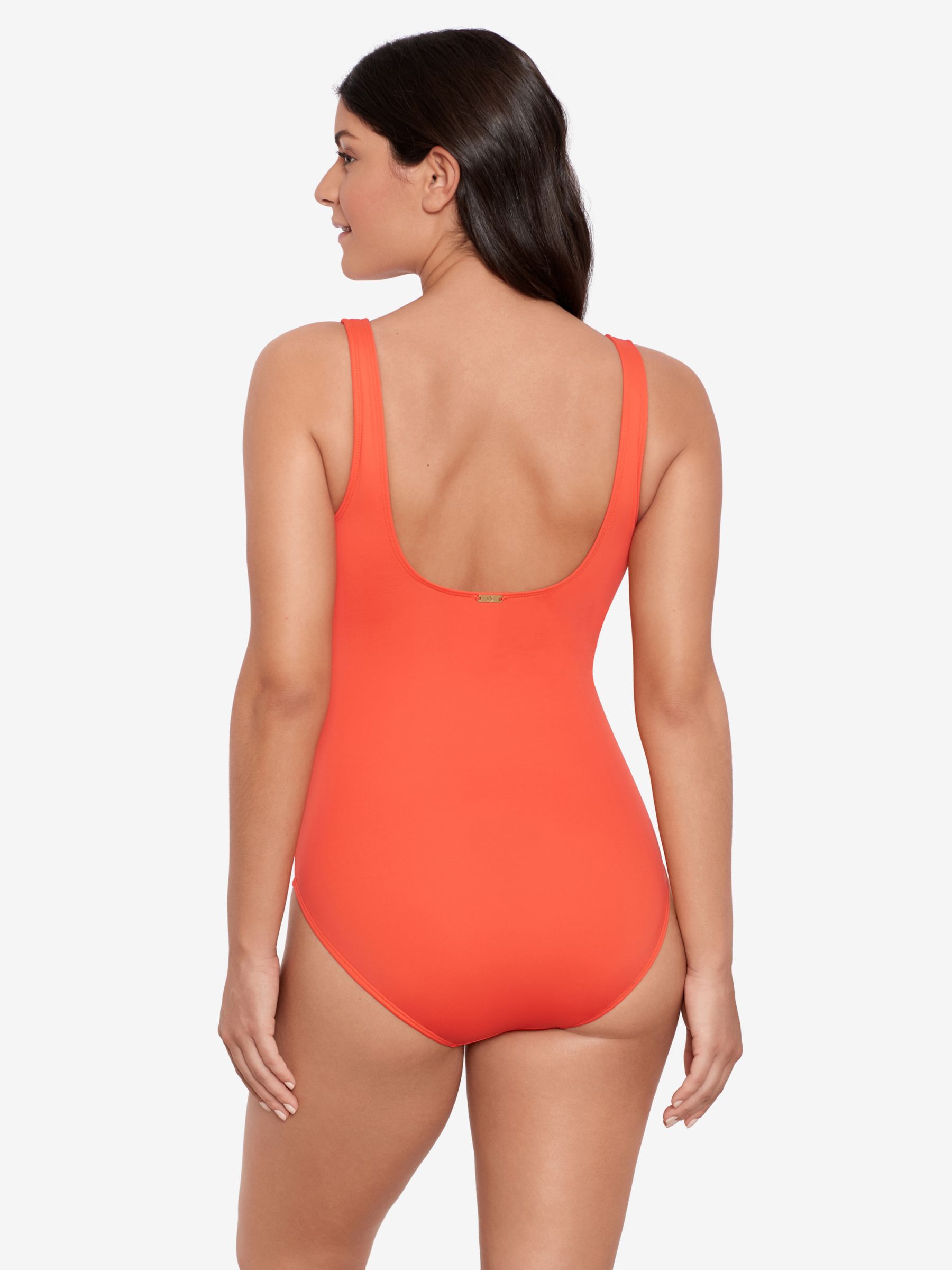 Ralph Lauren Lauren Ring Front Underwired Shaping Swimsuit, Orange at John  Lewis & Partners