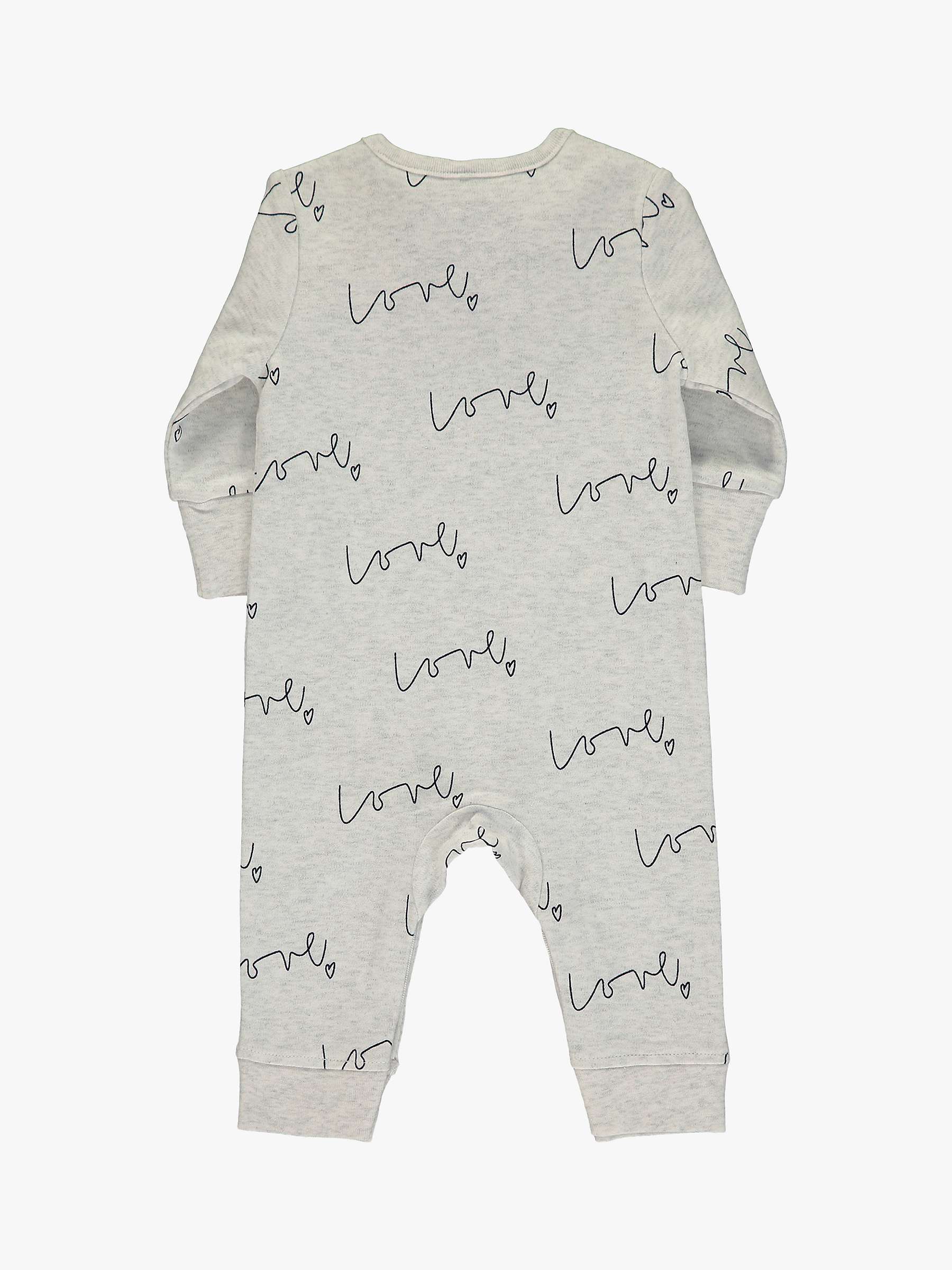 Buy From Babies with Love Love Script Long Sleeve Baby Grow, Grey Online at johnlewis.com