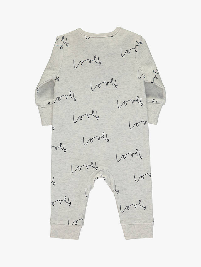 From Babies with Love Love Script Long Sleeve Baby Grow, Grey