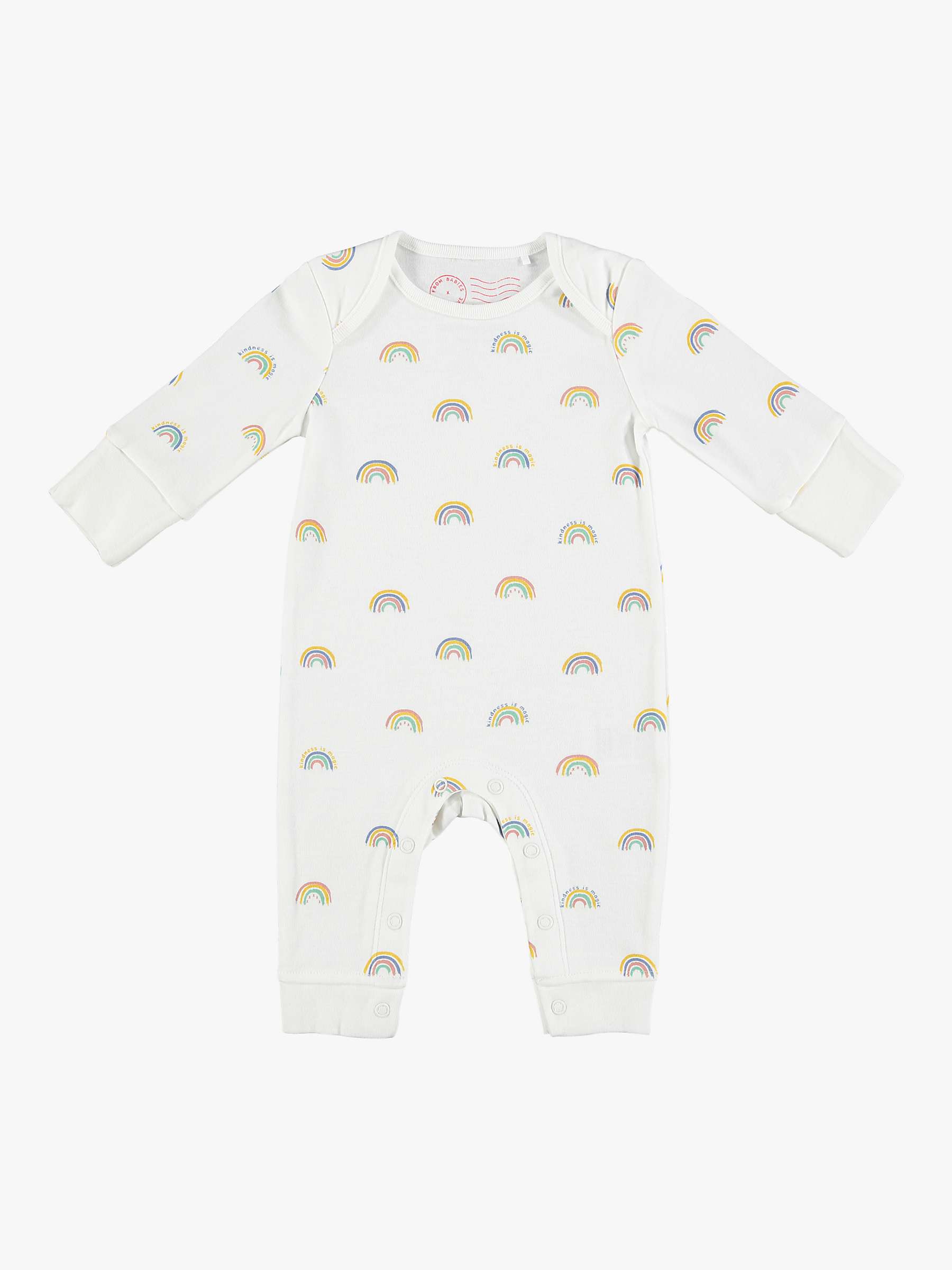 Buy From Babies with Love Baby Kindness is Magic Rainbow Babygrow, Neutral Online at johnlewis.com