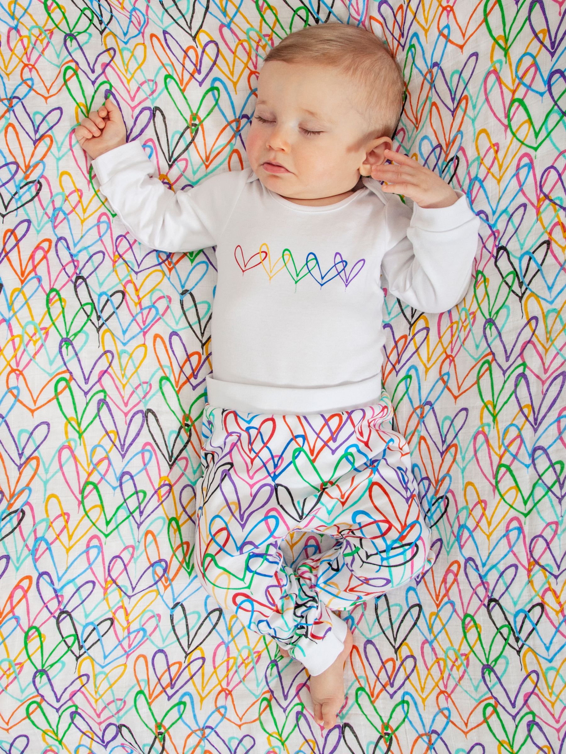 From Babies with Love Baby Organic #Lovewall Joggers, Multi, 0-3 months