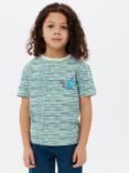 John Lewis Kids' Snacking Shark Stripe T-Shirt, Green