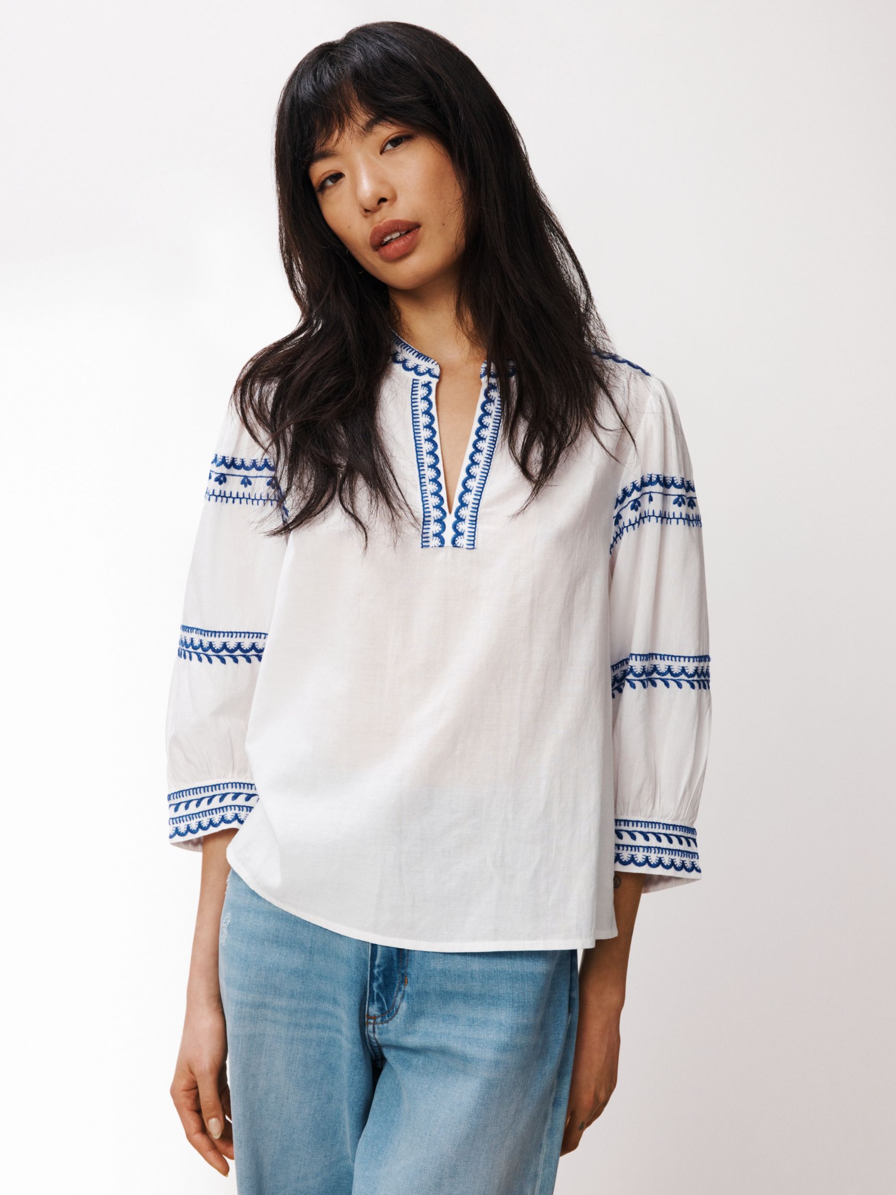 AND/OR Lucia Stitch Blouse, White