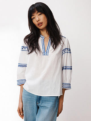 AND/OR Lucia Stitch Blouse, White, 6