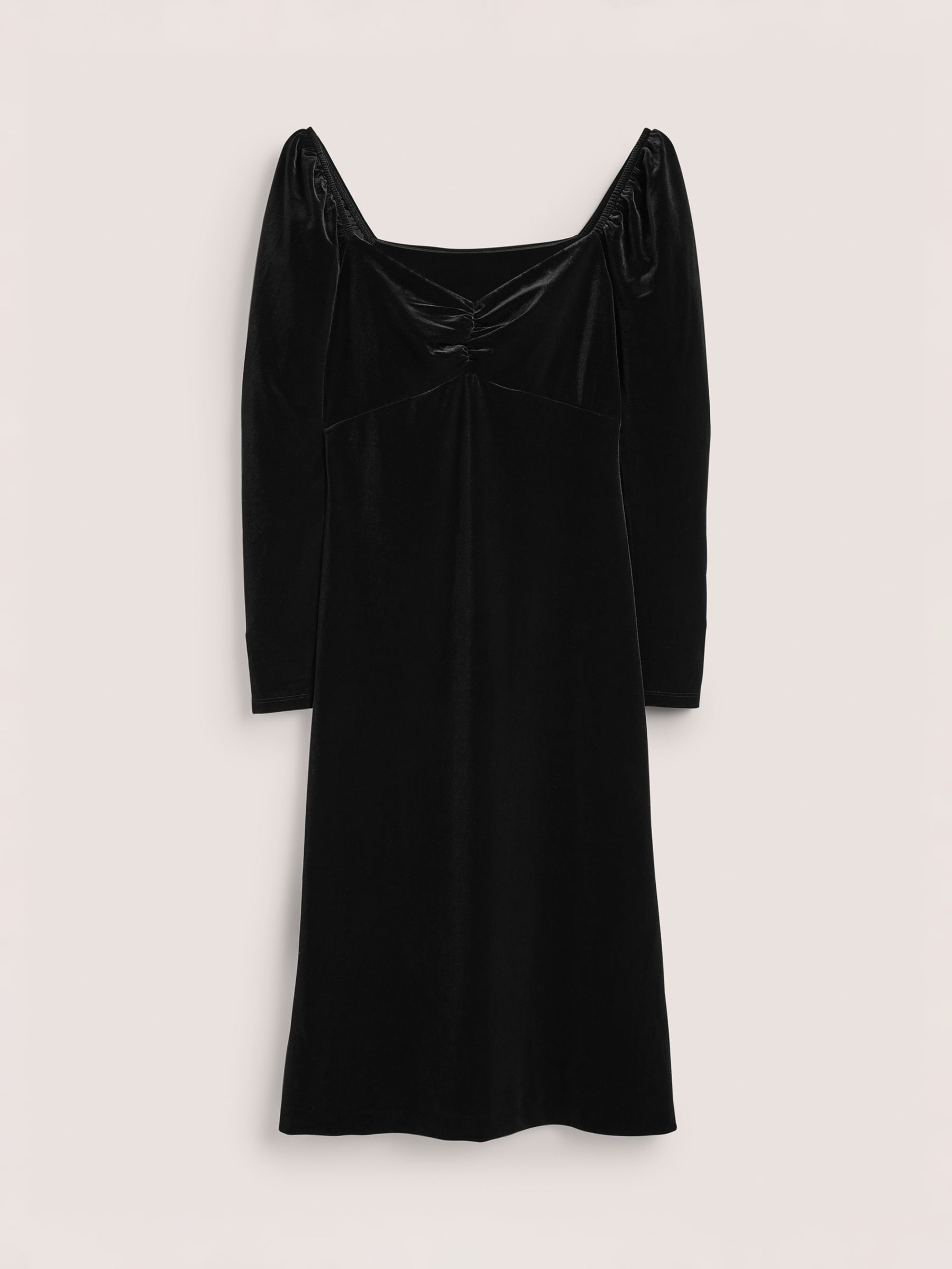 Boden Velvet Sweetheart Neckline Midi Dress, Black, 12