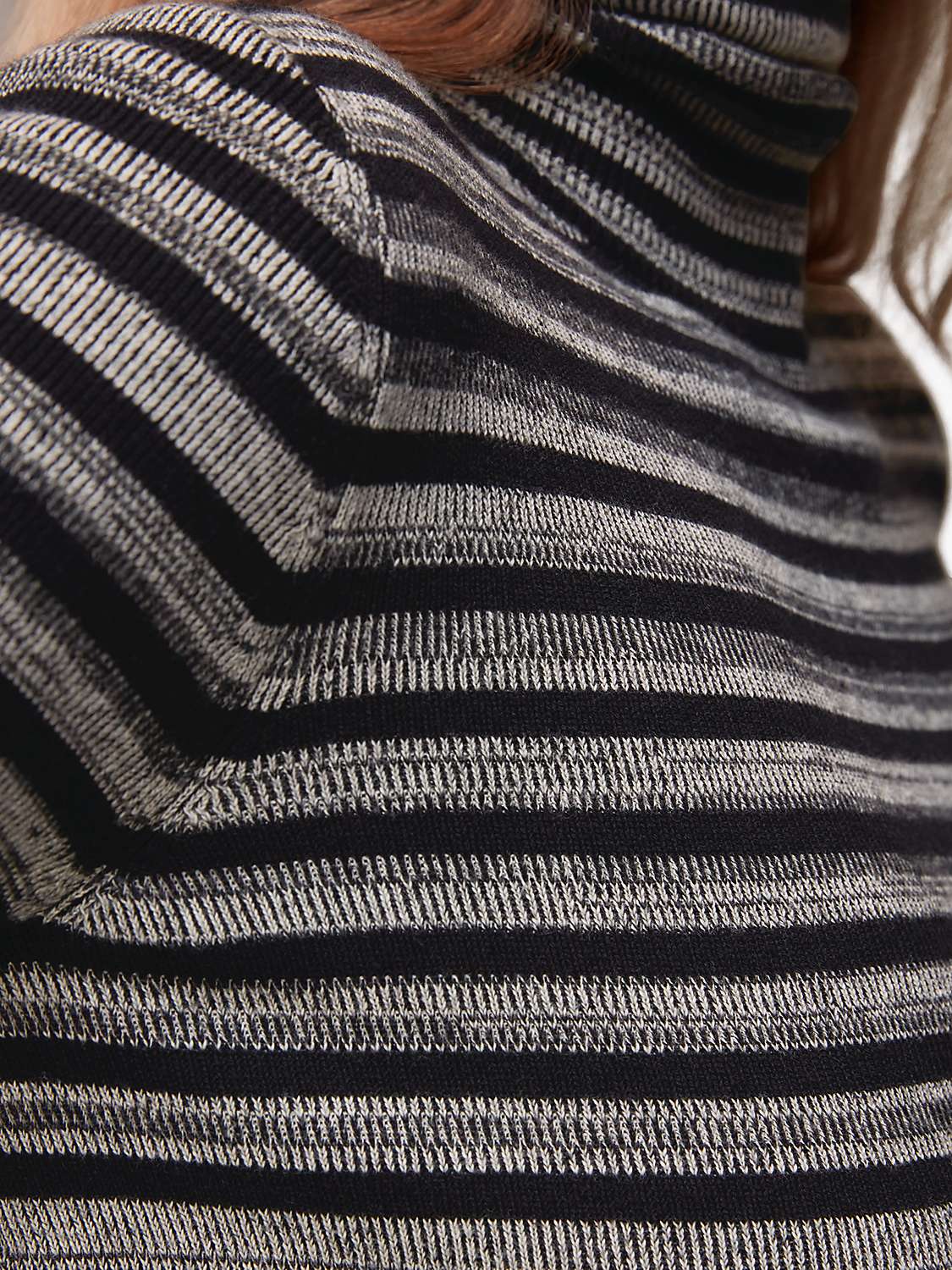 Whistles Organic Cotton Blend Stripe Midi Dress, Black/Multi at John ...
