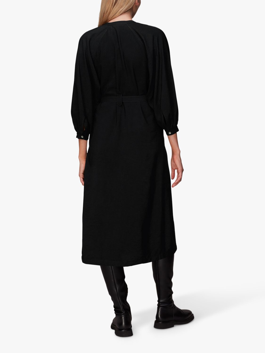 Whistles Lizzie Midi Dress, Black at John Lewis & Partners