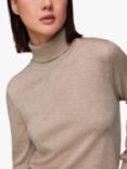 Whistles Sparkle Polo Neck Wool Blend Jumper, Oatmeal