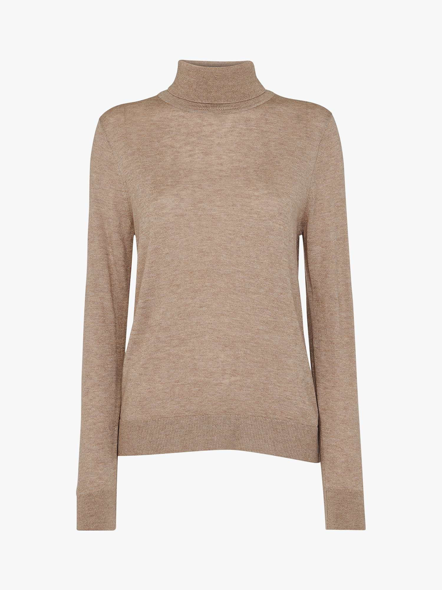 Buy Whistles Sparkle Polo Neck Wool Blend Jumper, Oatmeal Online at johnlewis.com