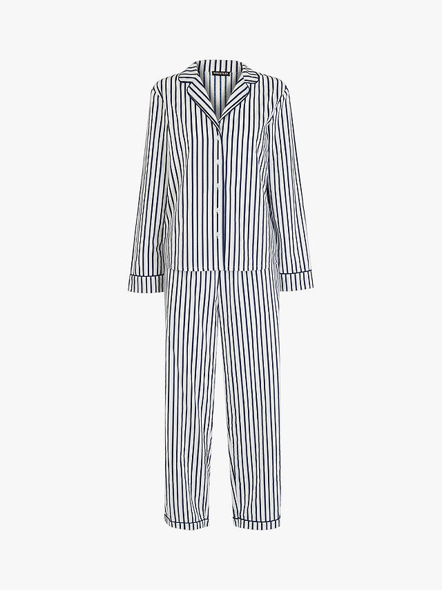 Whistles Winter Striped Pyjamas, White/Navy