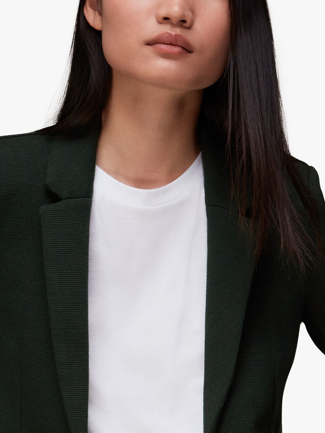 Whistles Slim Jersey Jacket, Forest Green, 6