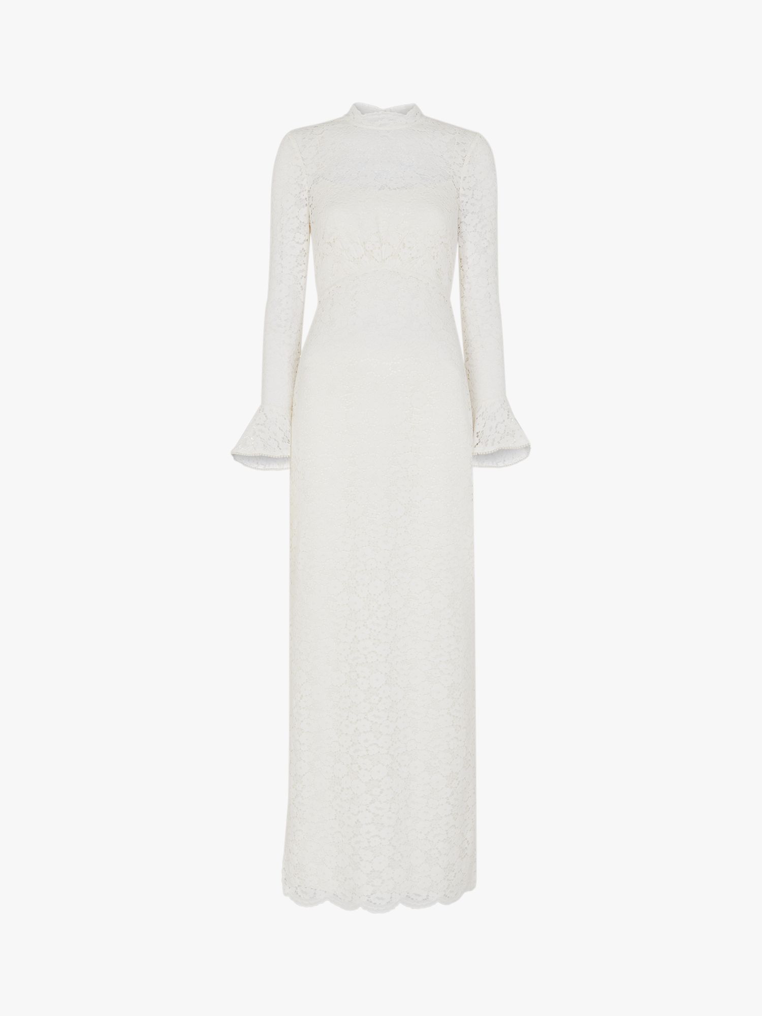 Whistles Frances Lace Wedding Dress, Ivory, 6