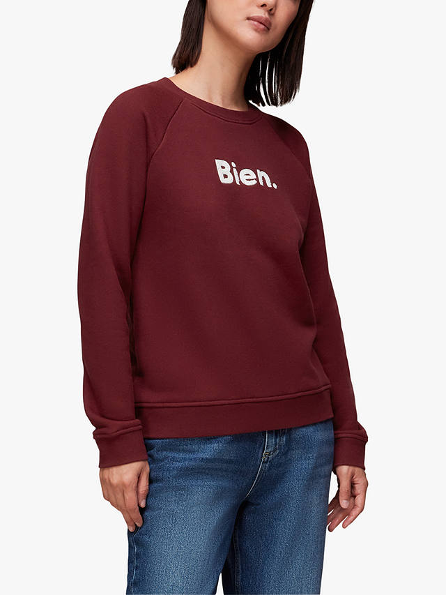Whistles Bien Logo Sweatshirt, Wine