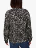 Whistles Shadow Leopard Print Blouse, Black/White