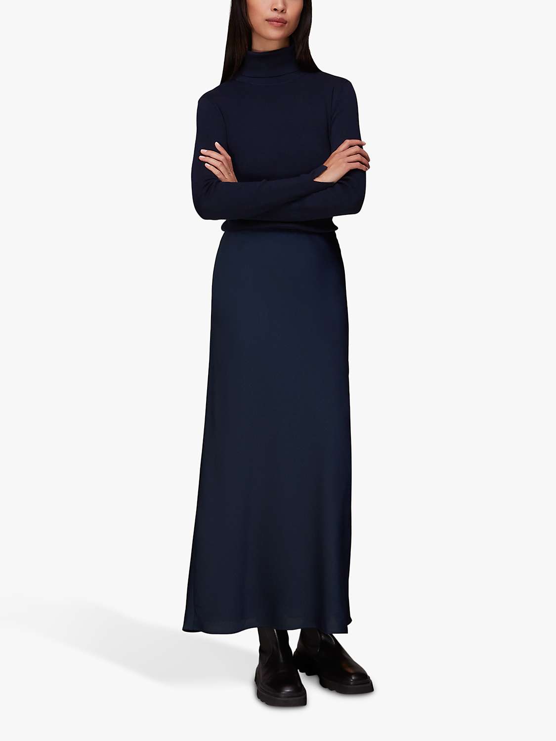 Buy Whistles Satin Bias Cut Midi Skirt Online at johnlewis.com