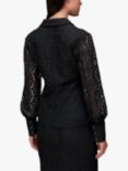 Whistles Amelia Lace Detail Shirt, Black