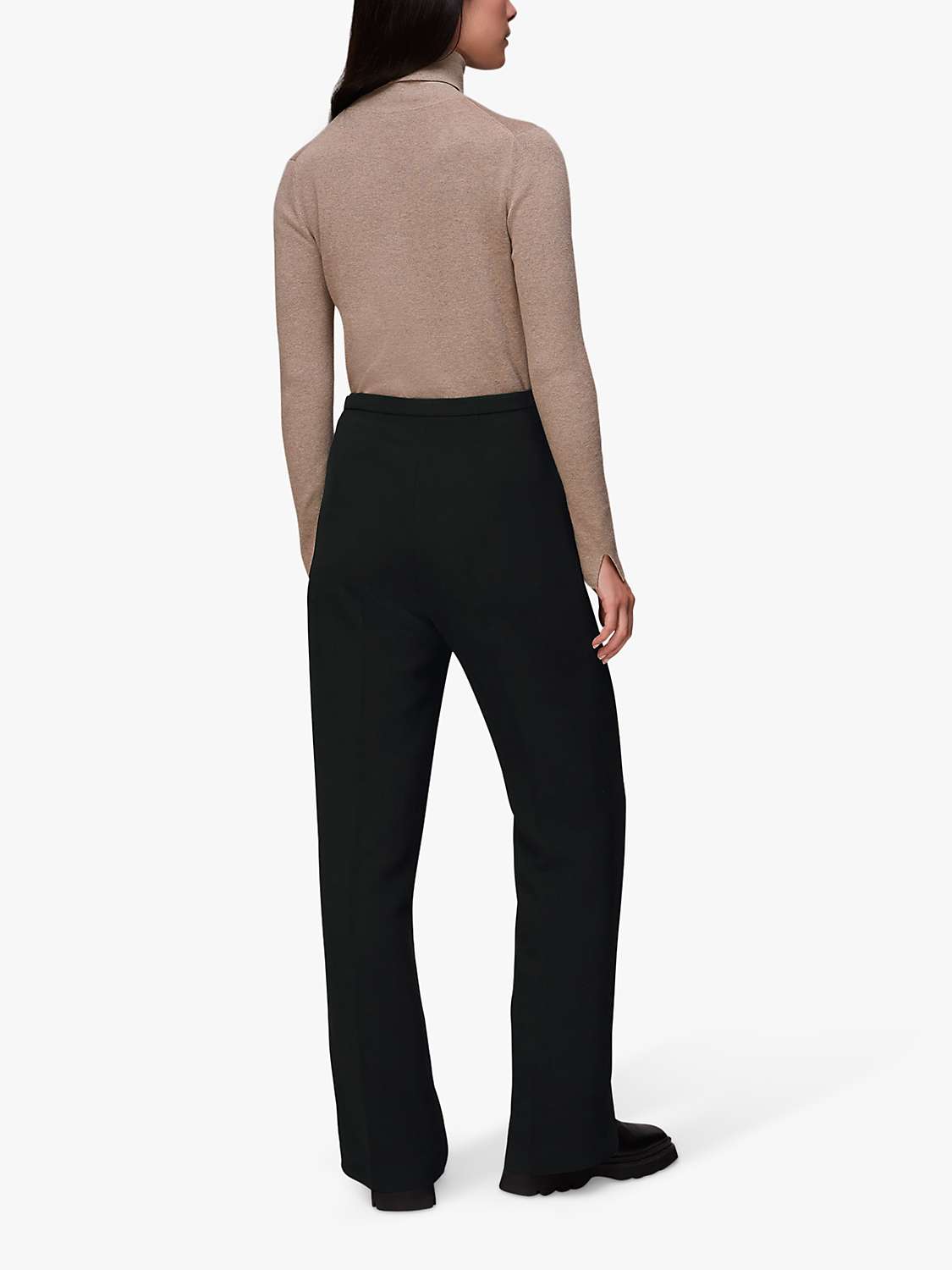 Buy Whistles Anna Full Length Straight Trousers, Black Online at johnlewis.com