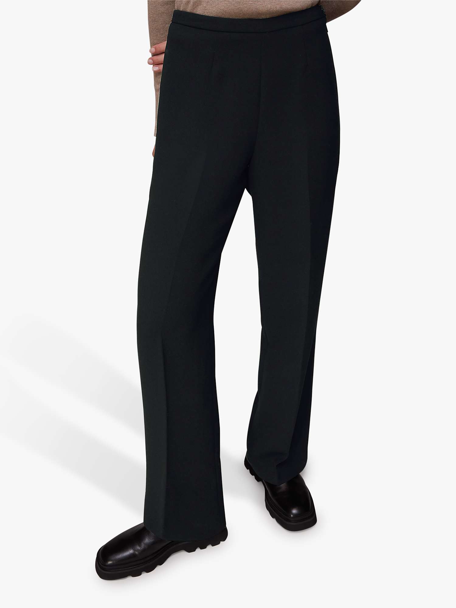 Buy Whistles Anna Full Length Straight Trousers, Black Online at johnlewis.com