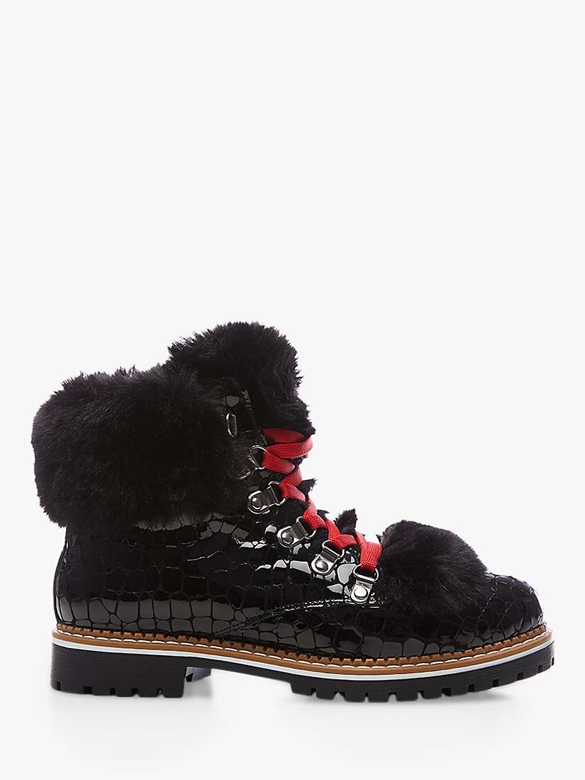 Buy Moda in Pelle Cayden Croc Lace Up Boots, Black Online at johnlewis.com
