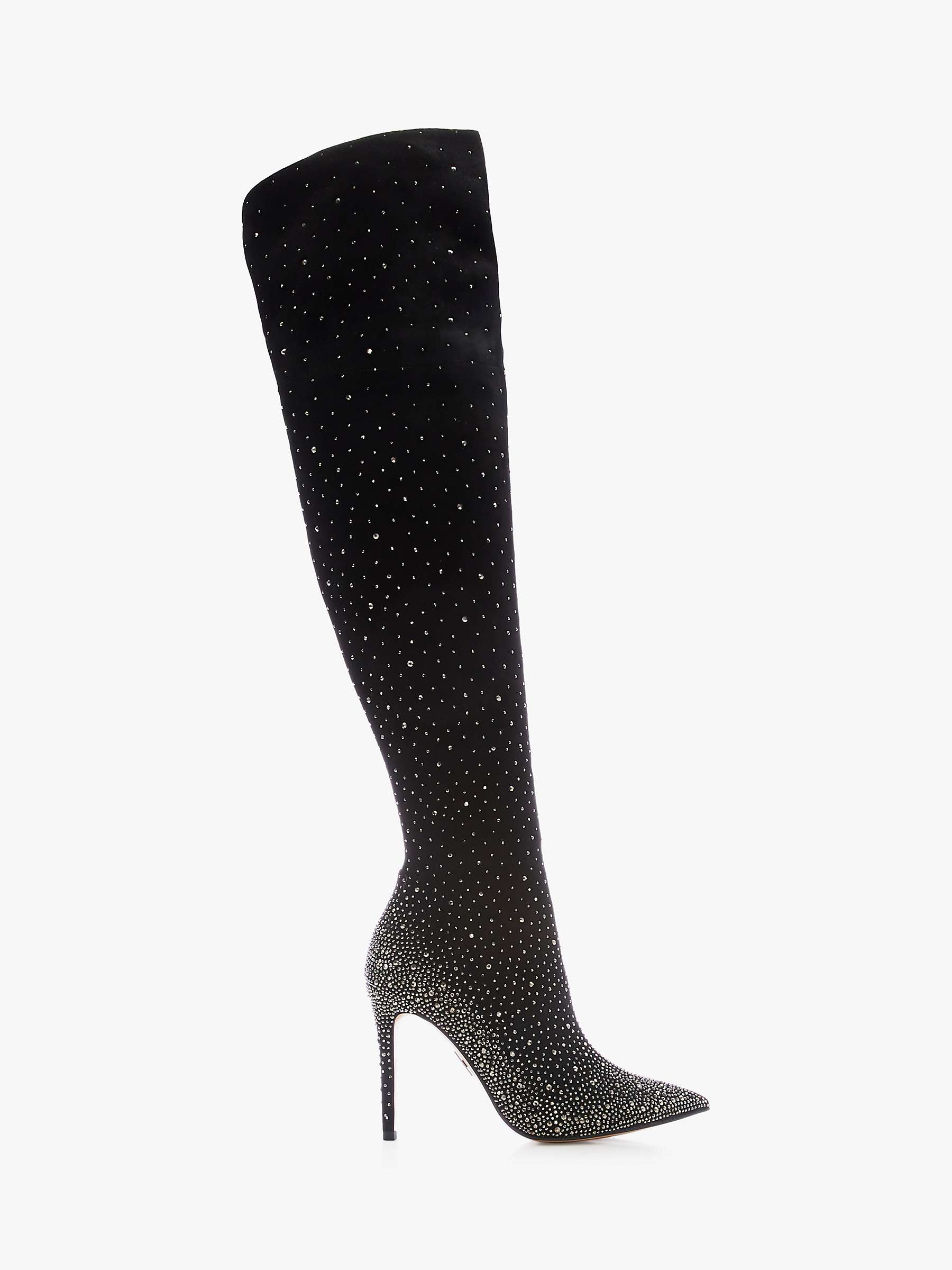 Buy Moda in Pelle Yesenia Suede Diamante Embellished Over The Knee Boots, Black Online at johnlewis.com