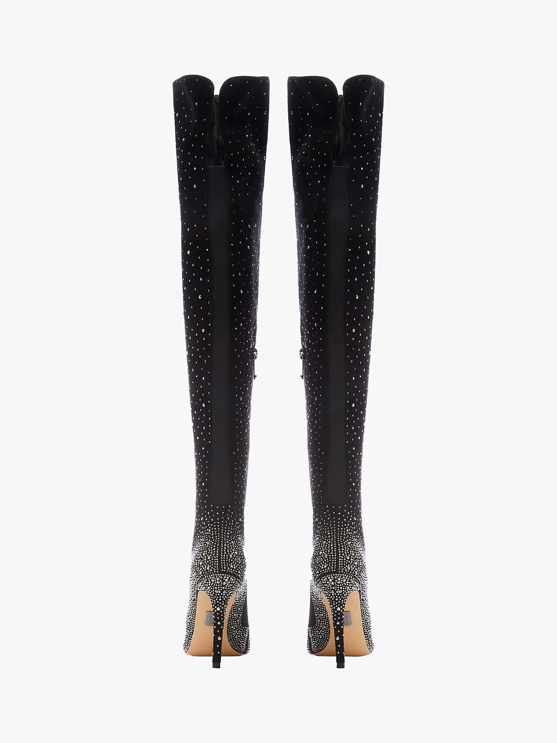 Buy Moda in Pelle Yesenia Suede Diamante Embellished Over The Knee Boots, Black Online at johnlewis.com